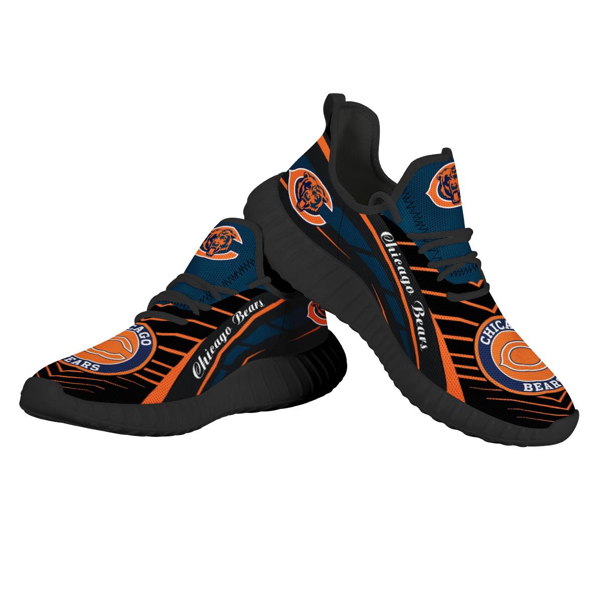 Men's Chicago Bears Mesh Knit Sneakers/Shoes 011